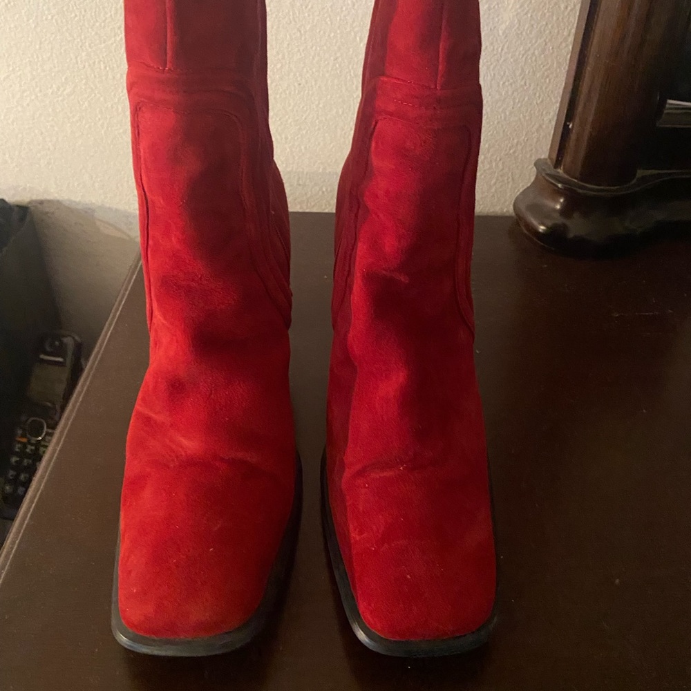 Red Suede Boots